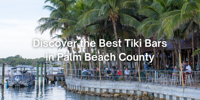 people at a tiki bar in Palm Beach County