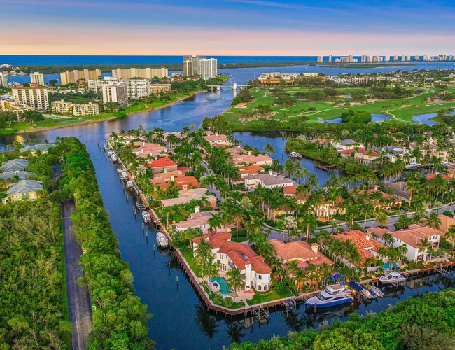 North Palm Beach Homes during sunset