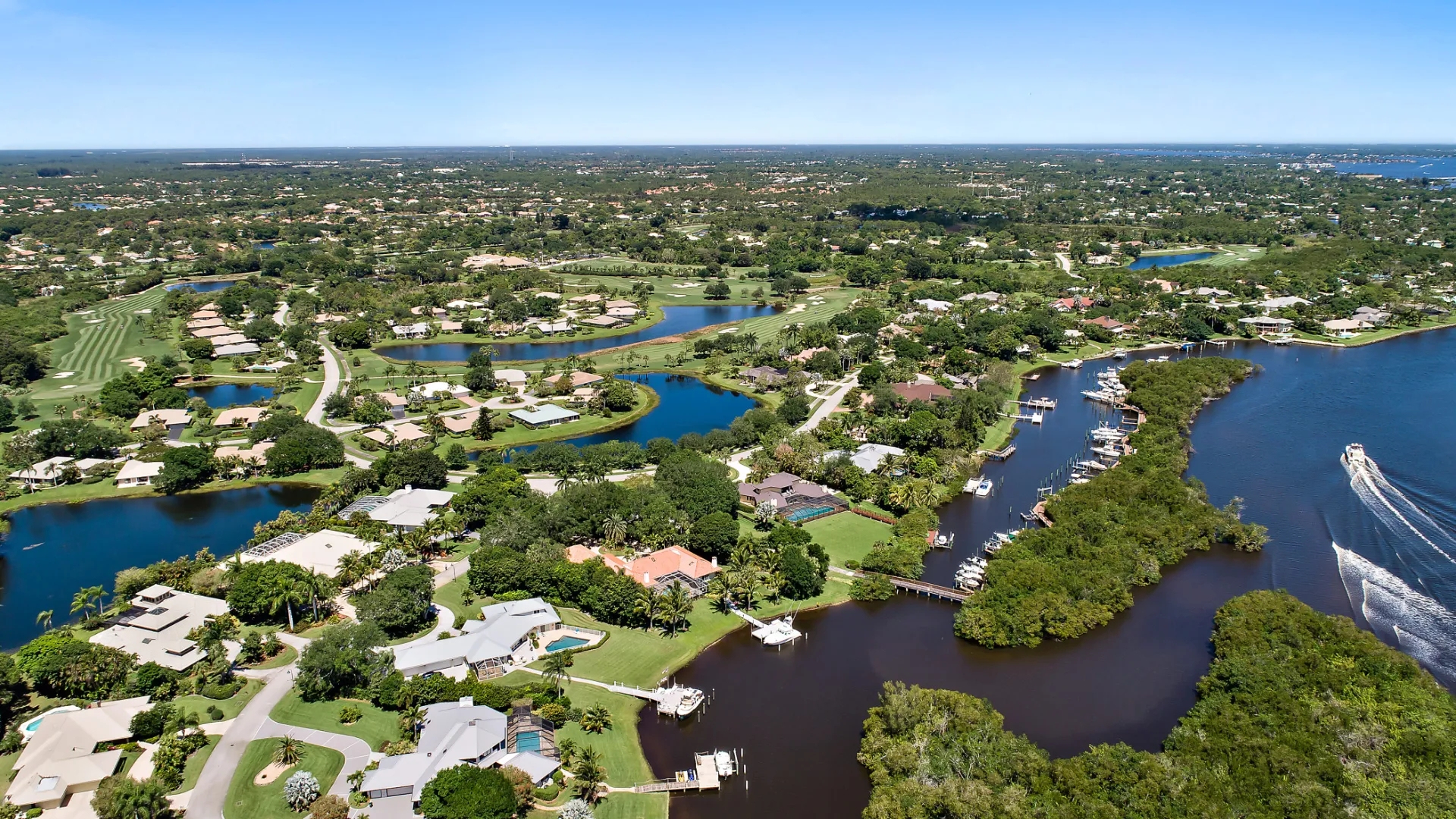 Aerial shot of Palm City