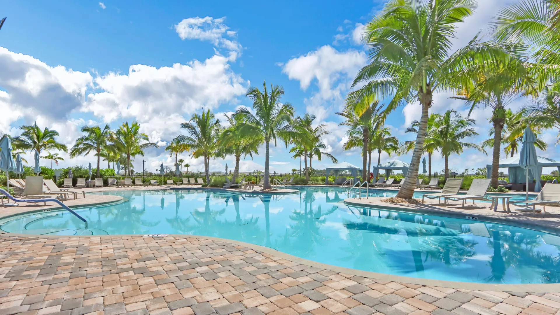 An photo of the pool in a community with some of the Port Saint Lucie Homes for sale
