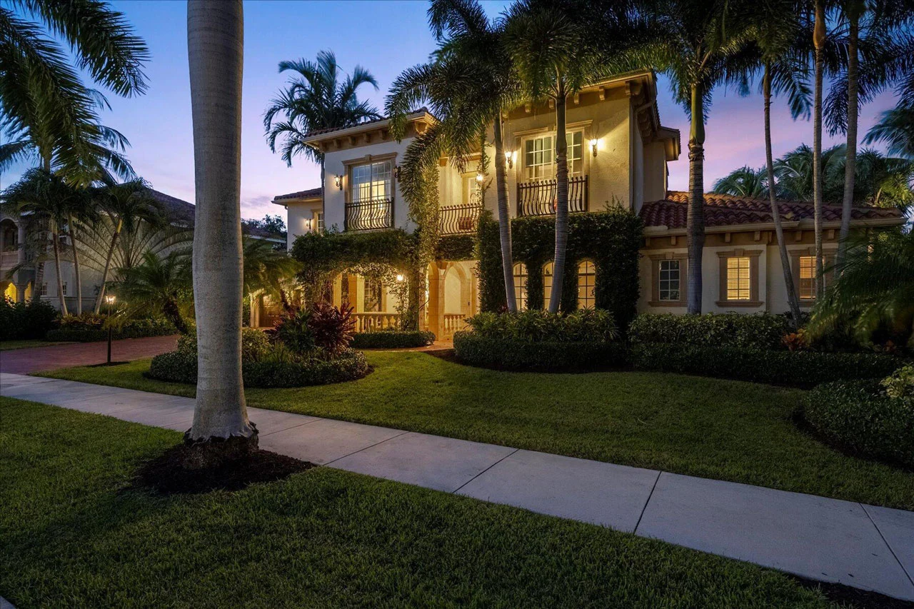 North Palm Beach Home Front Yard Suring Sunset