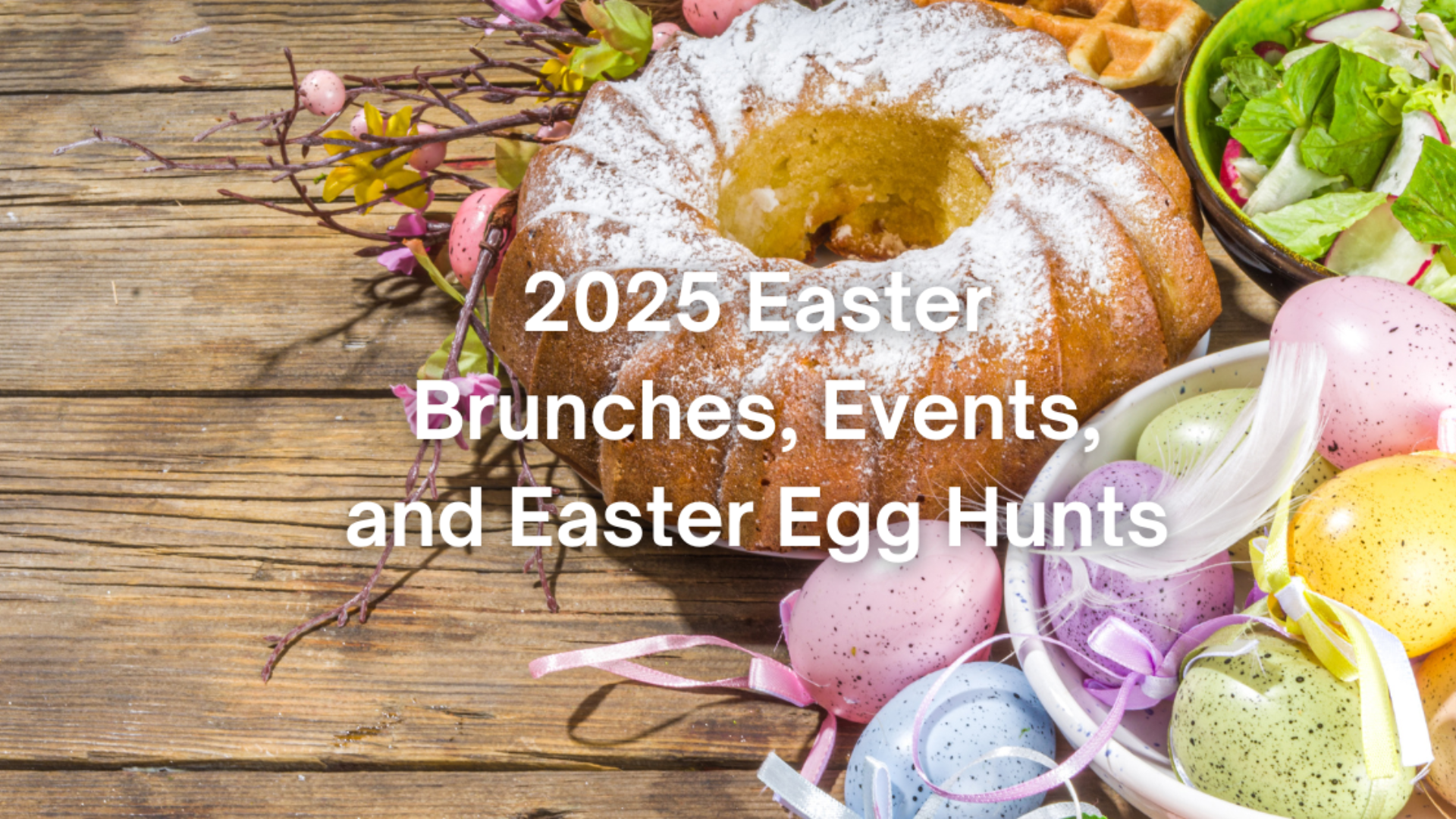 a spread on a table at an easter brunch in Palm Beach County