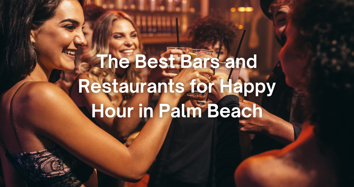 people at a bar for happy hour in Palm Beach Florida