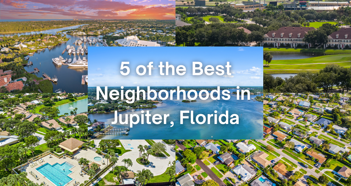 aerial shots of five of the best neighborhoods in Jupiter Florida