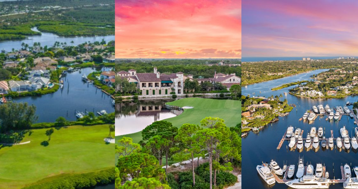 aerial photos of Admirals Cove, Bear's Club, and Jonathan's Landing