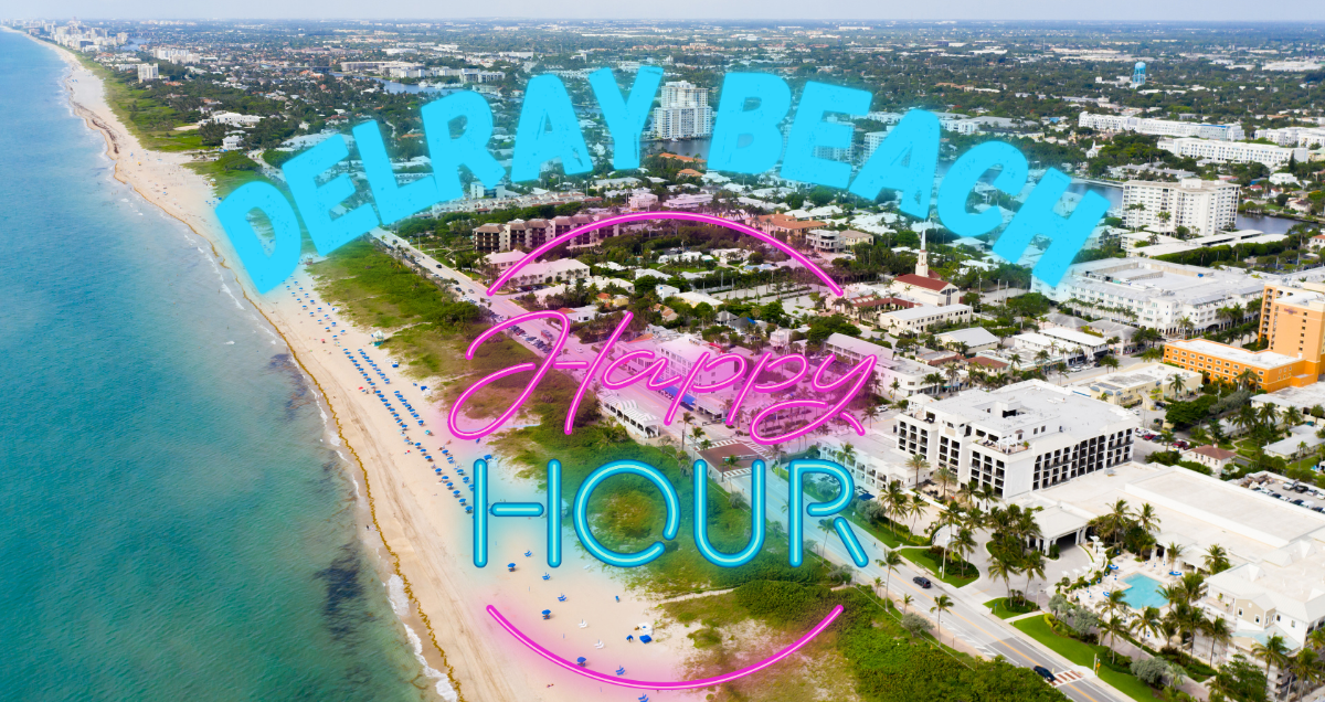 happy hour delray beach sign
