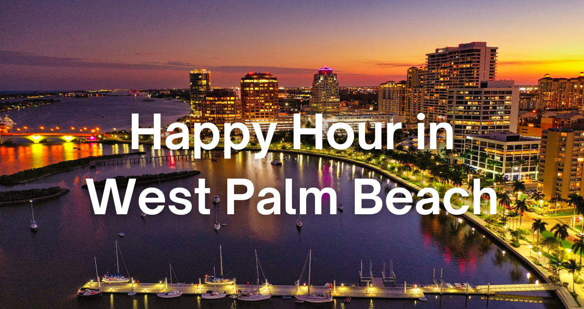 aerial photo of West Palm Beach during happy hour