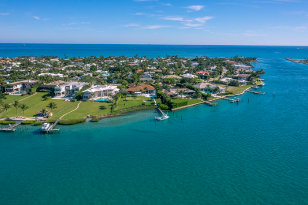 an aerial view of Jupiter Inlet Colony