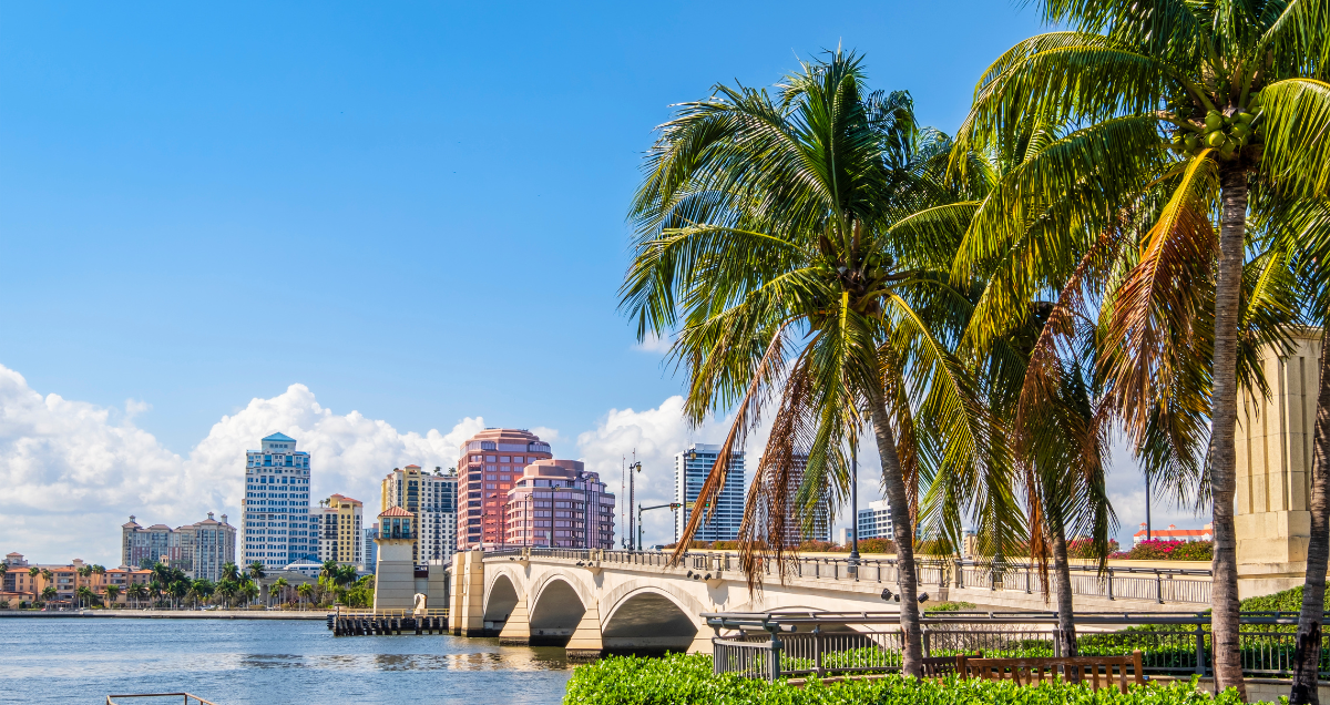 a sunny day in April in West Palm Beach, Florida