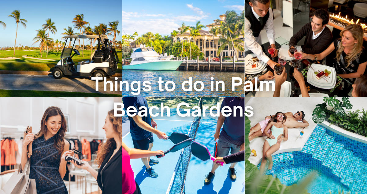 a collage of popular things to do in Palm Beach Gardens Florida